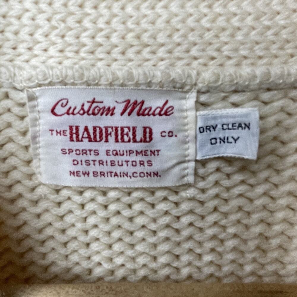 VTG 60s Letterman Cream Cardigan Varsity Letter Sweater Track Running Champs 42 - Picture 8 of 16